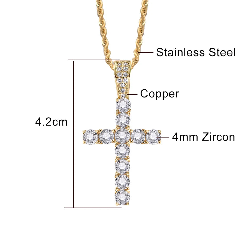 Pingente de Cruz Cravejado Ice