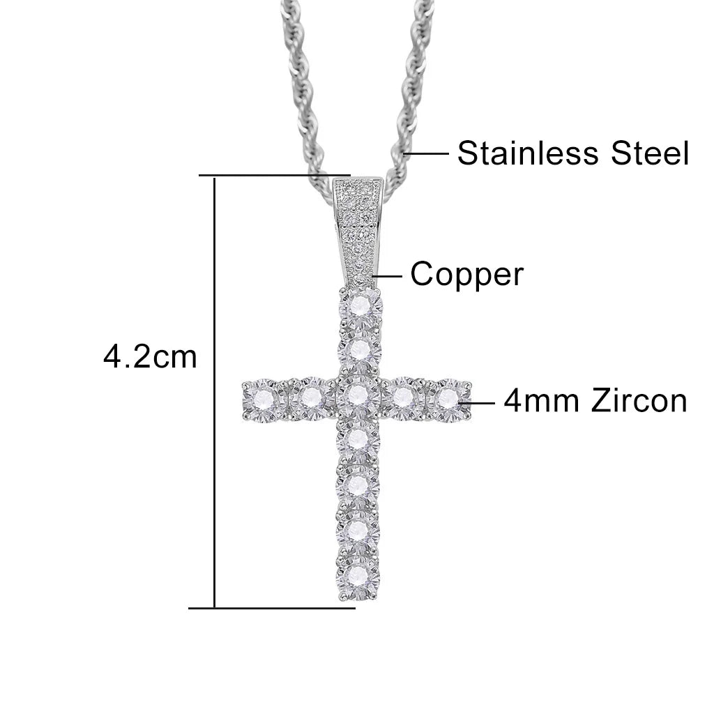 Pingente de Cruz Cravejado Ice